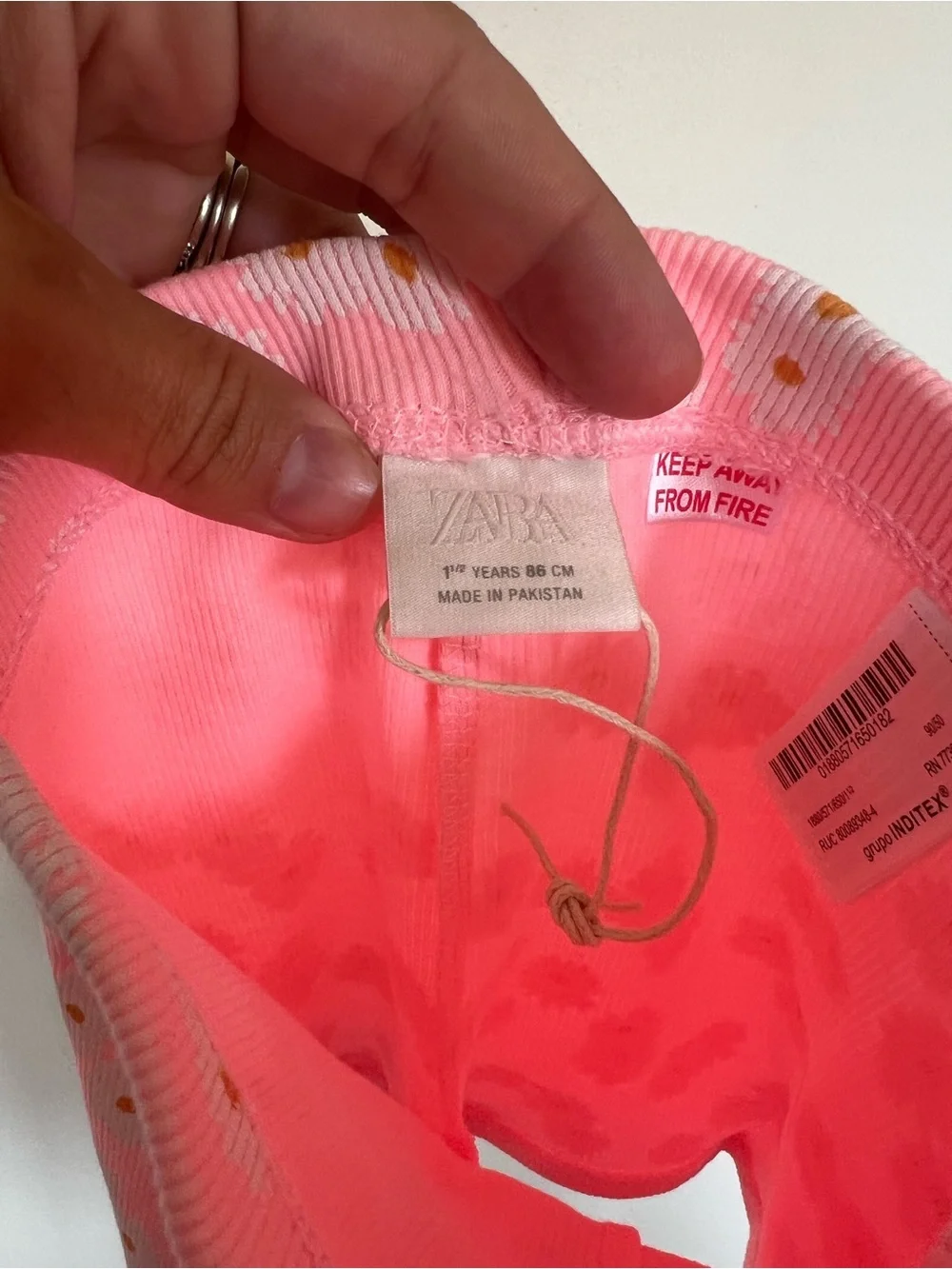 Zara Neon Pink Daisy Ribbed Bike Shorts